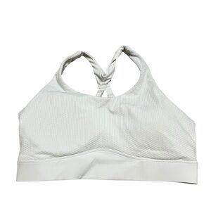 Zyia Active White Twist Bra Waffle Textured Padded Sports Bra Size Large